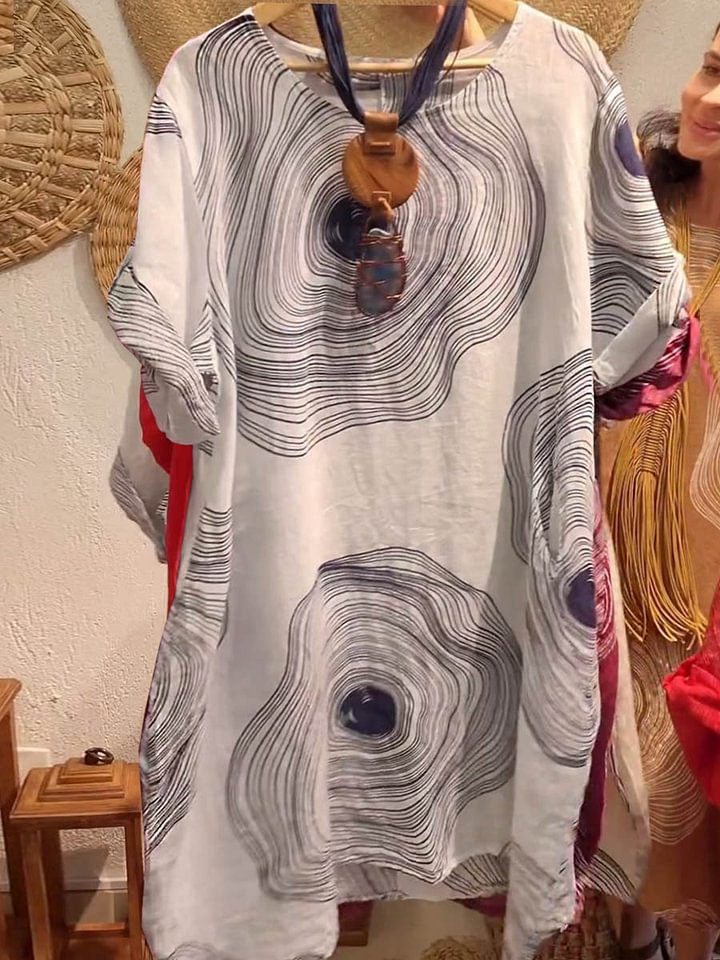 Women Artistic Patterned Shift Dress Ivyshape