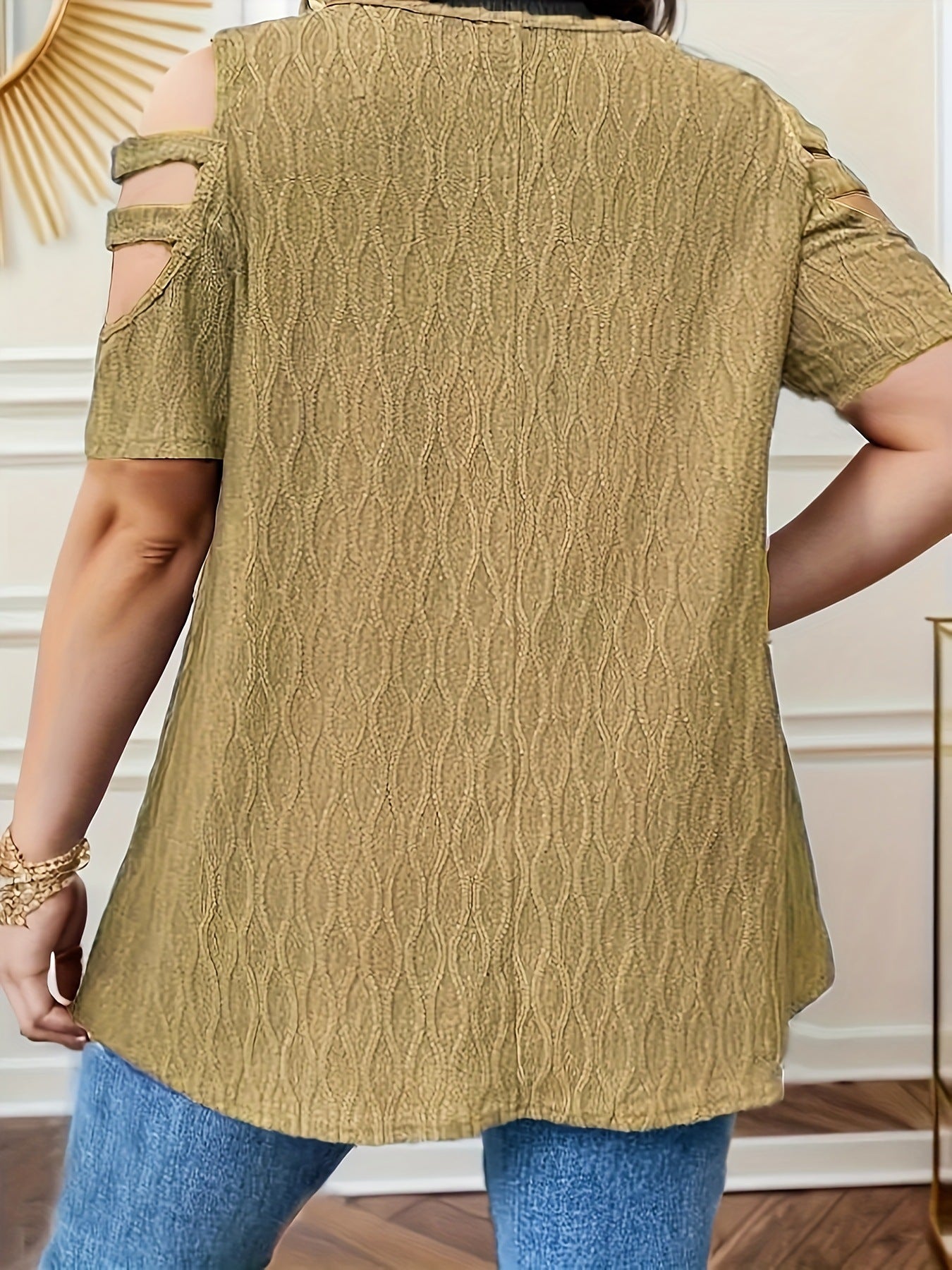 Women elegant top with creative zipper and cut-out sleeves Ivyshape