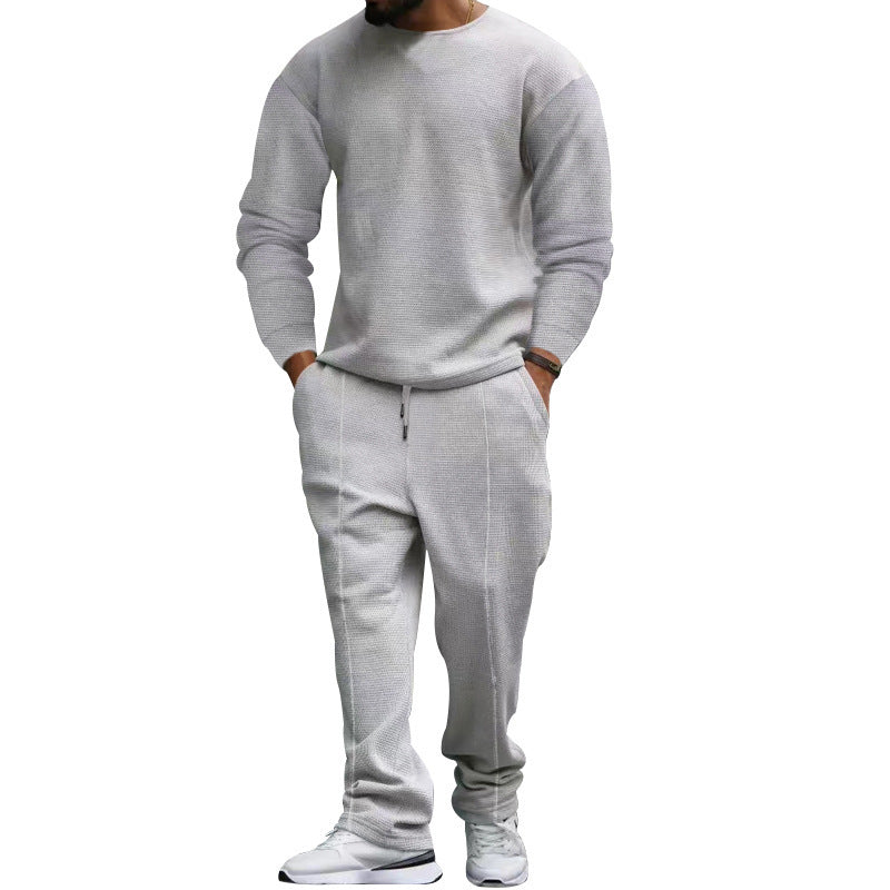 Men's Comfortable Leisure Sweater with Matching Chino Pants Ivyshape