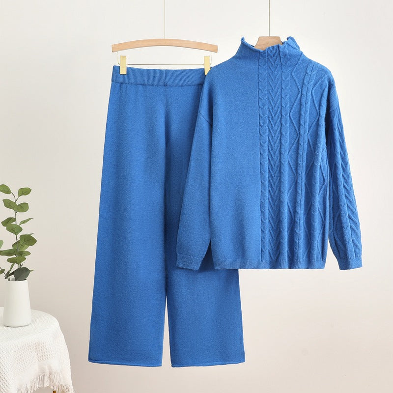 IvyShape | Combined warm turtleneck sweater and pants set