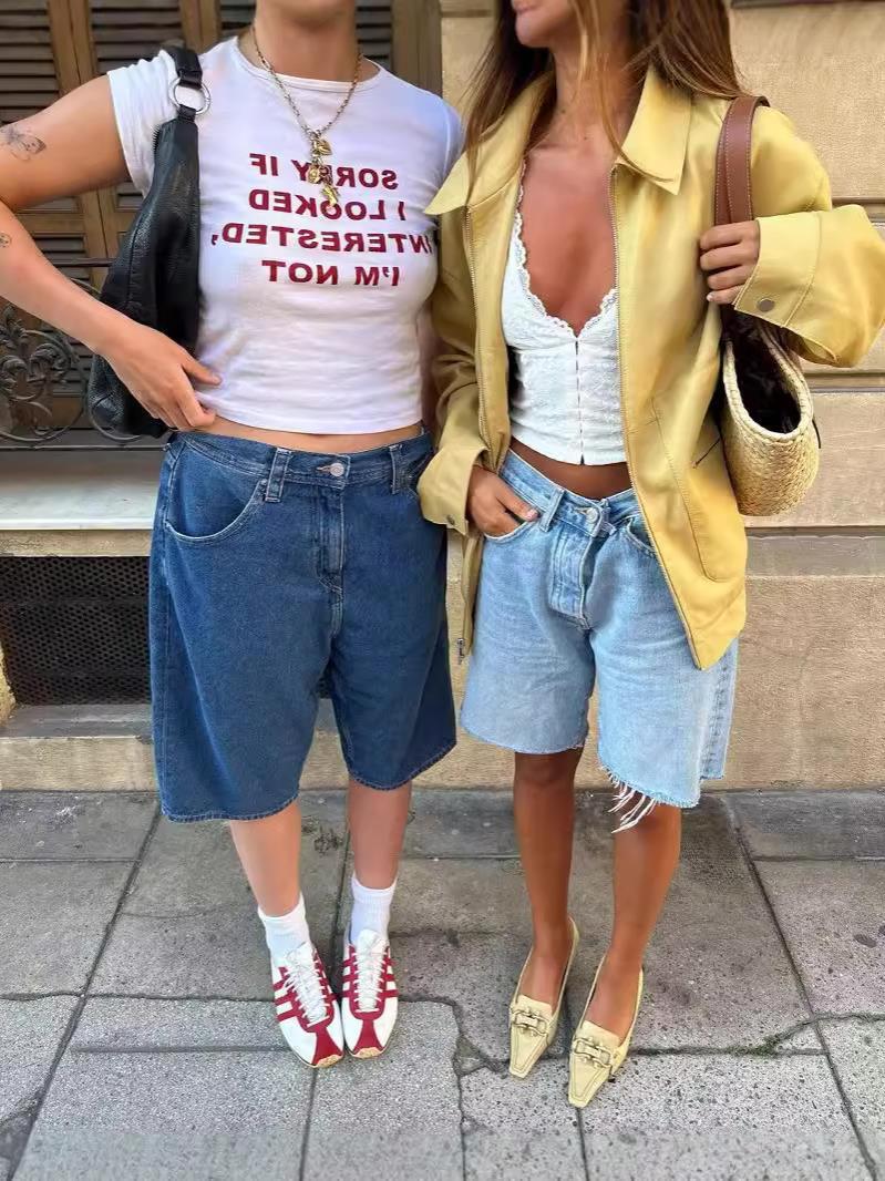 Women's Loose Jean Shorts Ivyshape