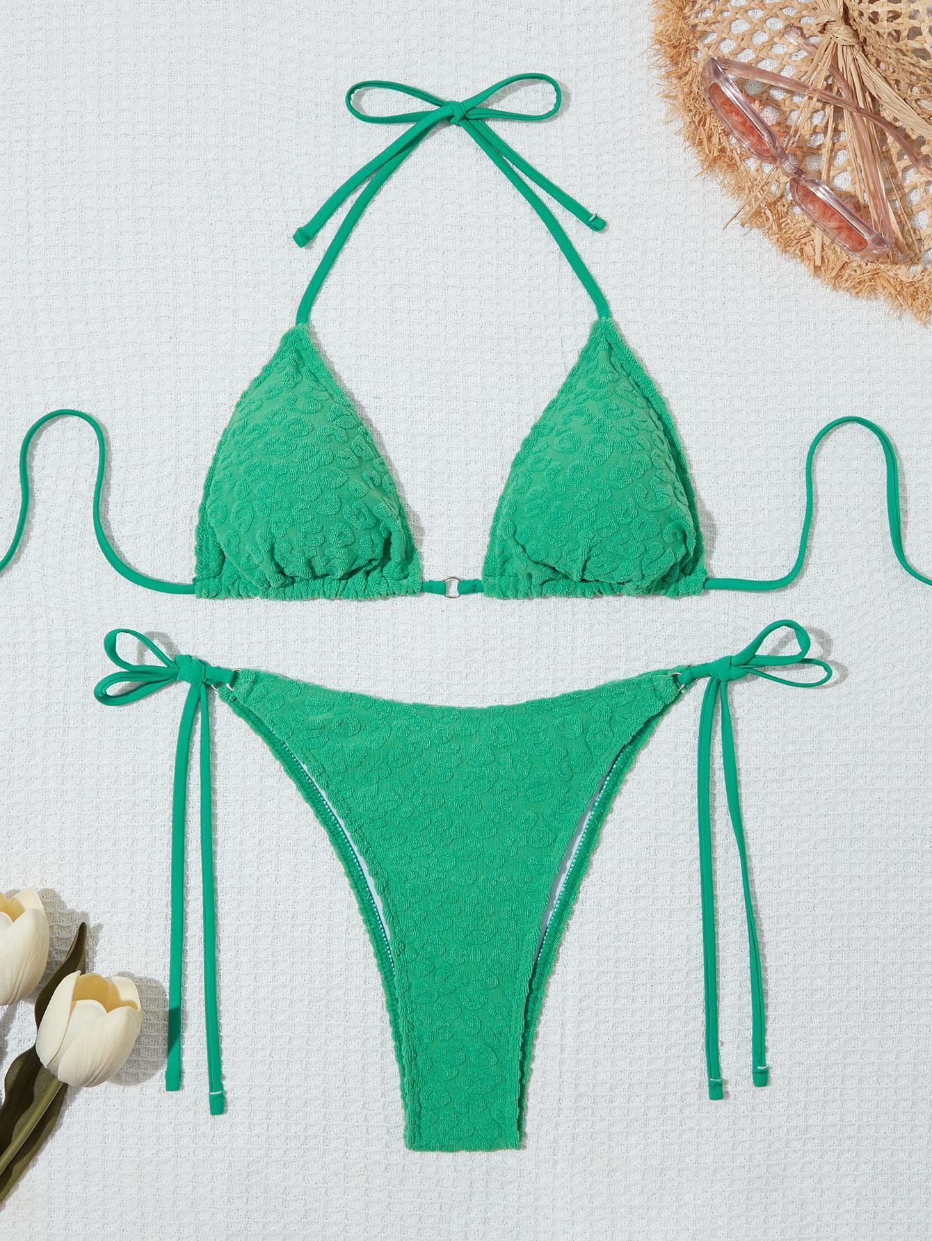 Women's bikini set with luxurious, textured fabric Ivyshape