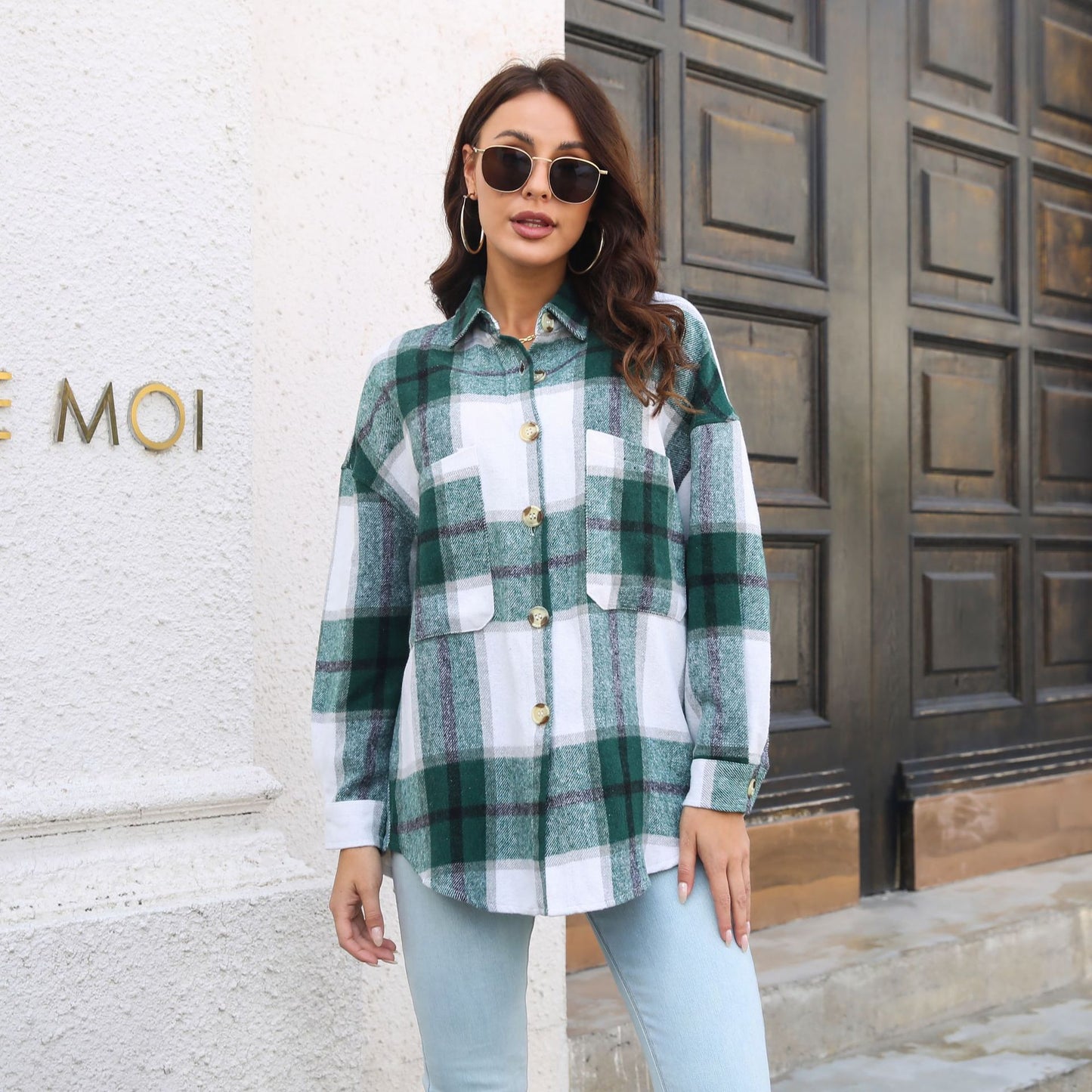 Women's Checked Shirt Blouse Ivyshape