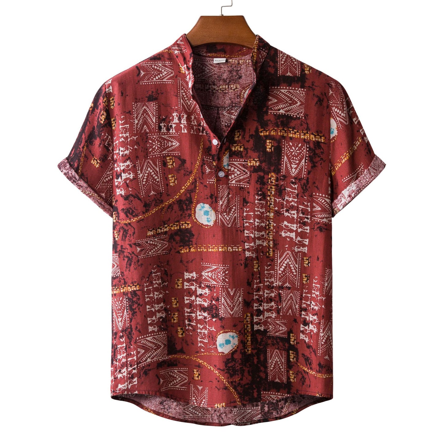 Men's short-sleeve shirt with creative dog design and loose fit Ivyshape