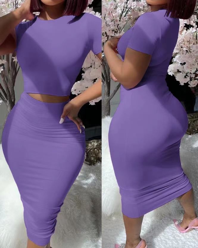 Ladies Crop Top and Pencil Skirt Set Ivyshape