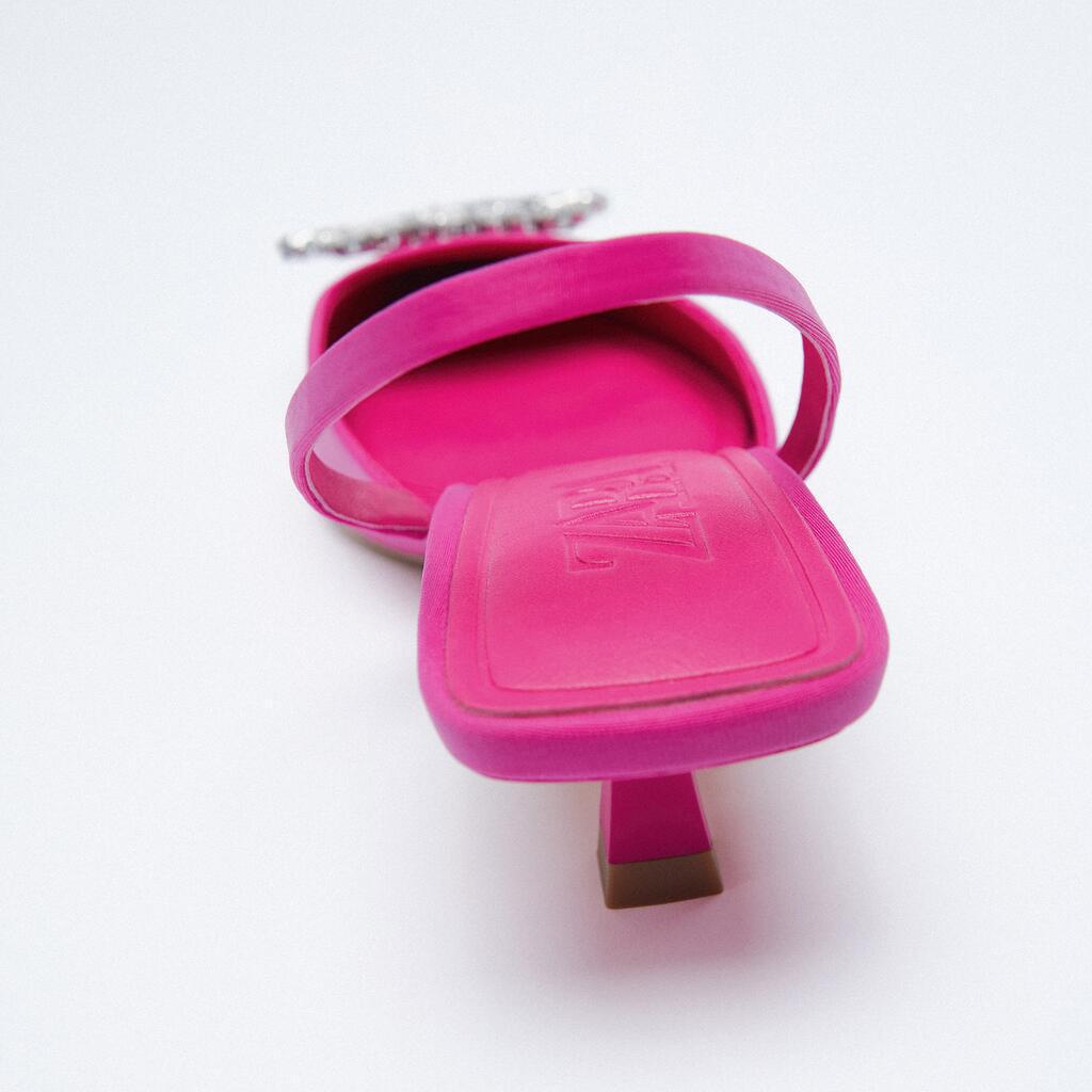 Women's elegant sling-back pumps with glittering appliqué Ivyshape