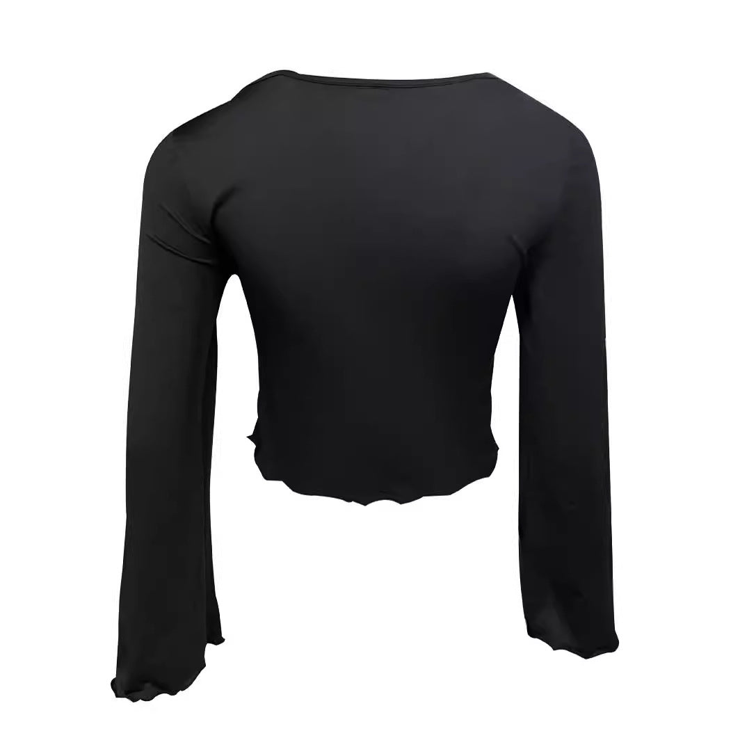 IvyShape | Stylish Flared Sleeve Fitted Top