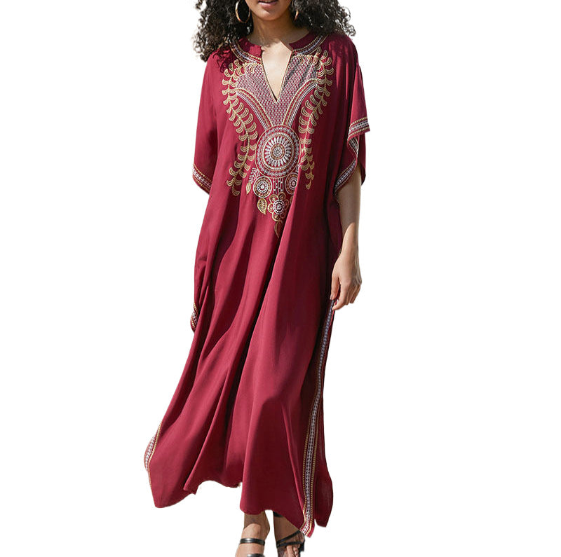 Women Elegant Tunic with noble embroidery and side slits Ivyshape