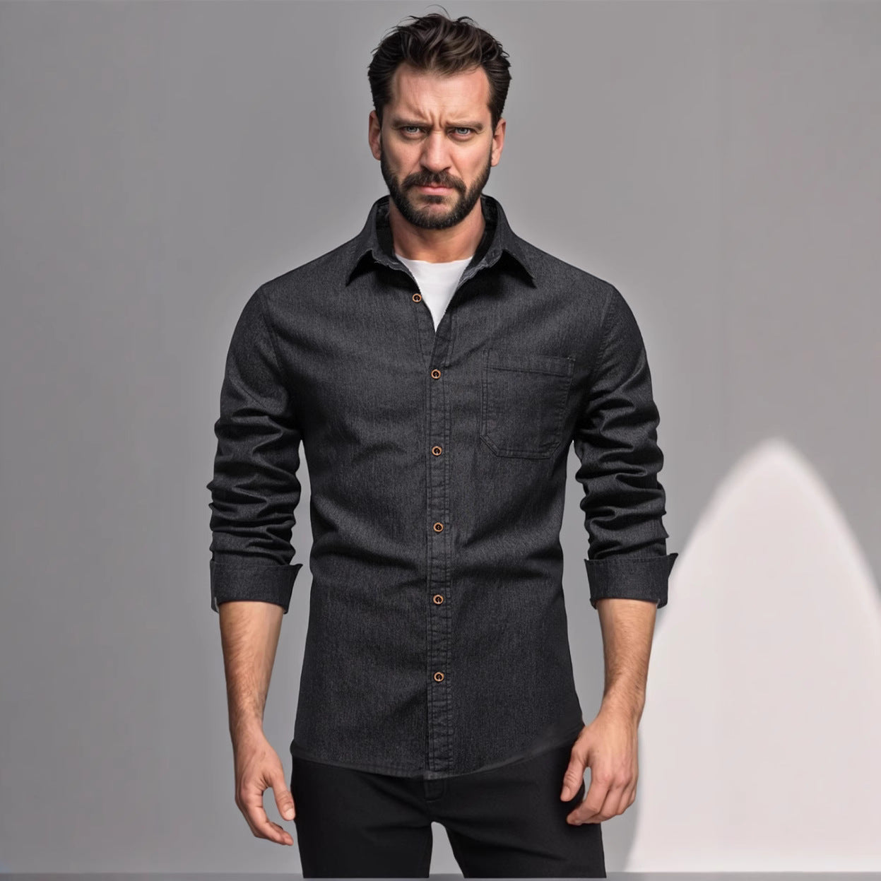 Men's Denim Shirt Ivyshape