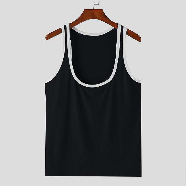 Men's Breathable Fitness Tank Top with Wide Straps and Flat Hem Ivyshape