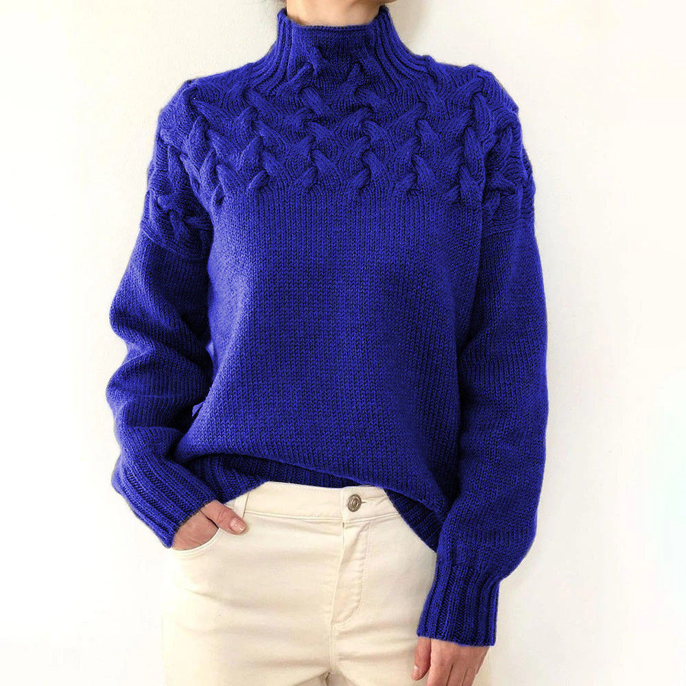 Ivyshape | V-Neck Cable Knitting Pullover Sweater