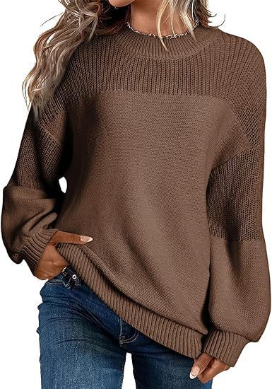 IvyShape | Comfortable Round Neck Long Sleeve Knitted Top