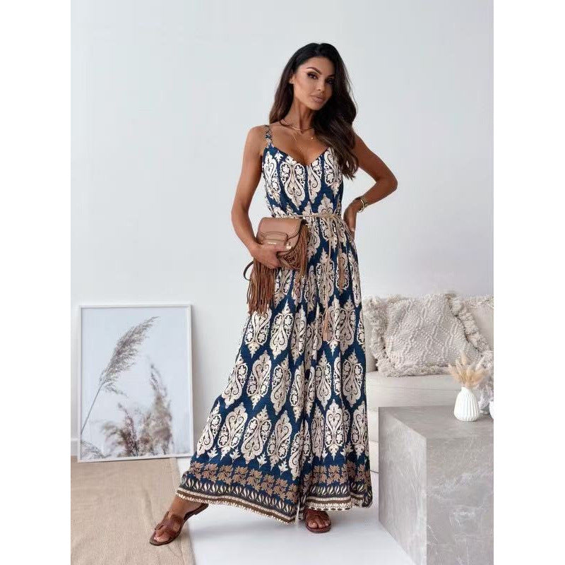 Women Bohemian Wide-leg Bodysuit Ivyshape