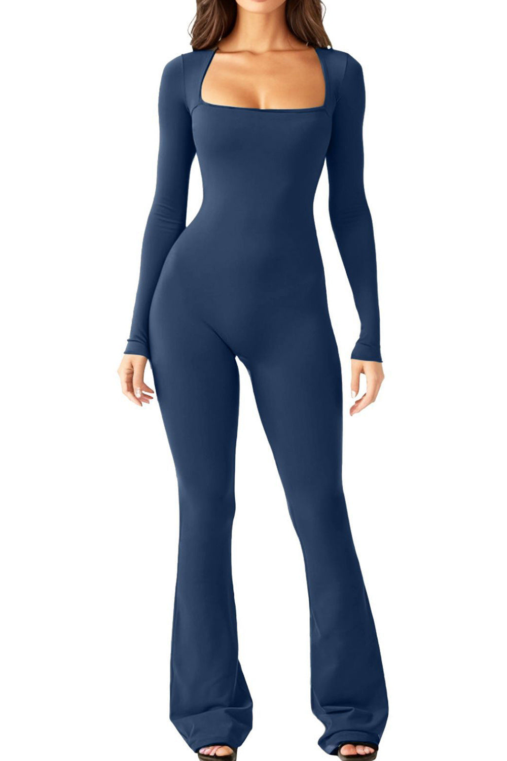 Women's jumpsuit with long sleeves and wide legs Ivyshape
