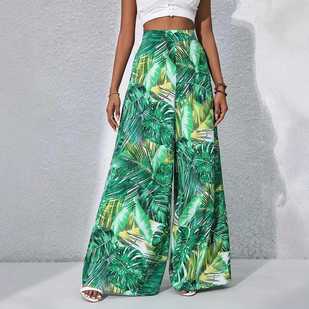 Women's maxi skirt with tropical leaf pattern Ivyshape