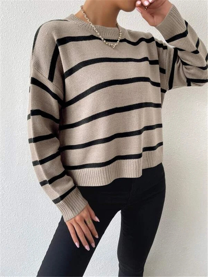 Ivyshape | Women's Plus Size Striped Sweater