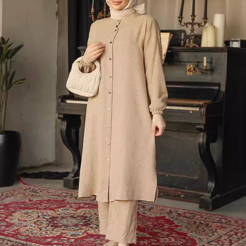 Women Knee-Length Shirt Dress with Elegant Cuffs Ivyshape