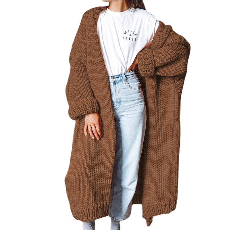 Women Chunky Knit Kimono Cardigan Ivyshape