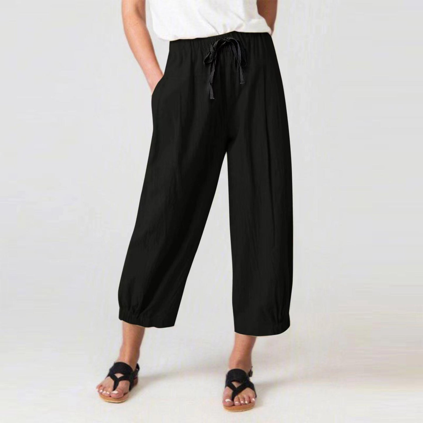 Women's cargo pants in relaxed fit with adjustable drawstring Ivyshape