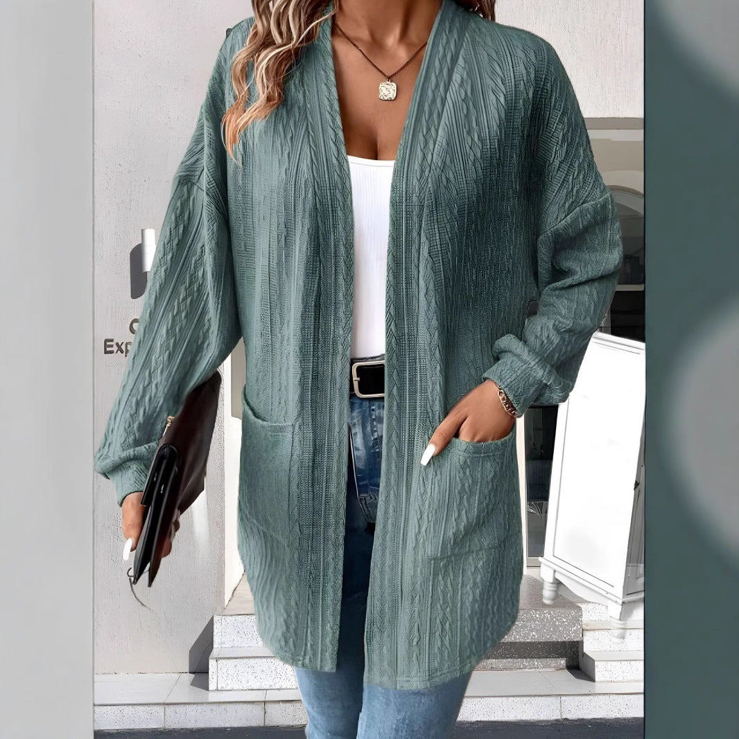 Ladies casual cardigan with pockets Ivyshape