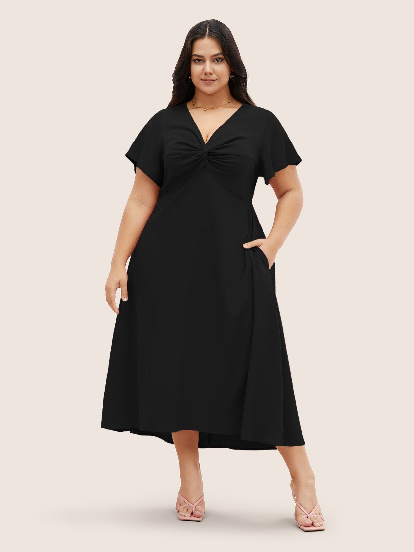 Ivyshape | Black Midi Dress