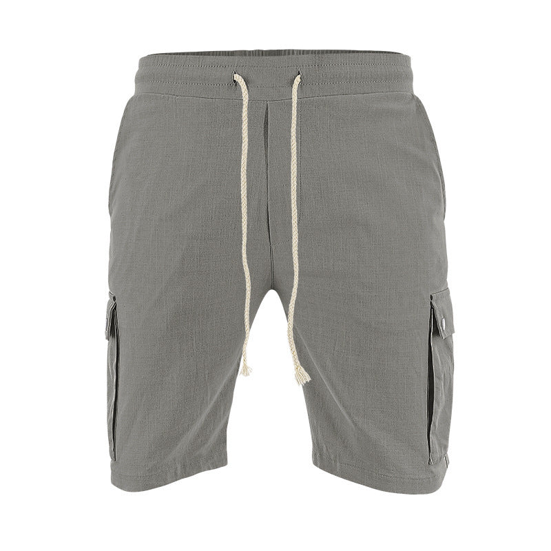 Men's cargo shorts with practical side pockets and adjustable waistband Ivyshape