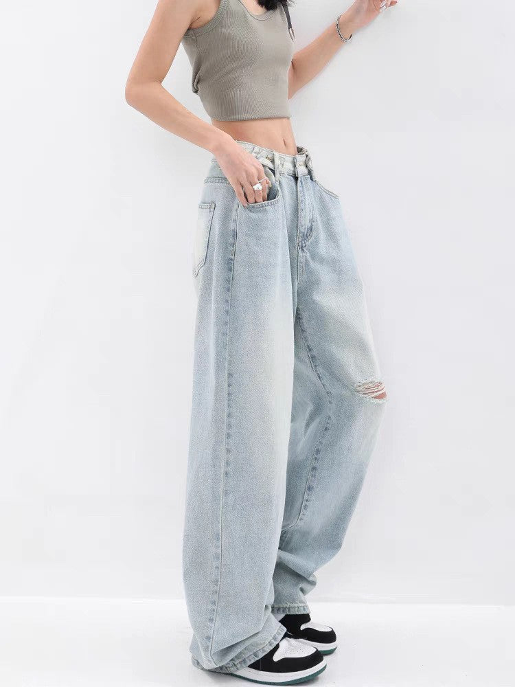 Women Baggy Jeans with High Waist and Casual Fit Ivyshape
