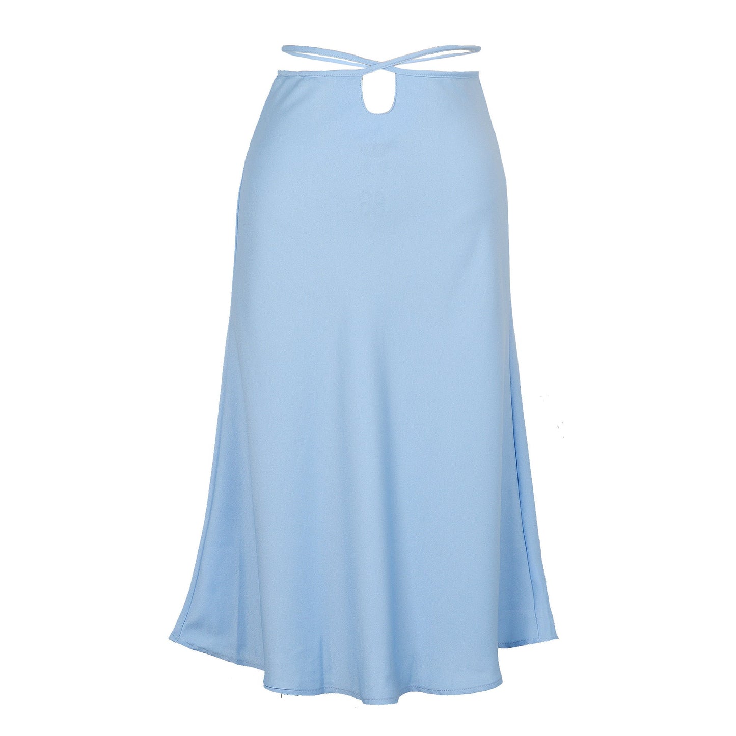 Ivyshape | Women's Skirt with Zipper Closure and Simple Lace Detail