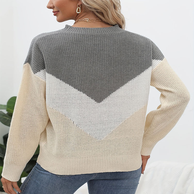 IvyShape | Unique Splicing Knit Sweater for Women