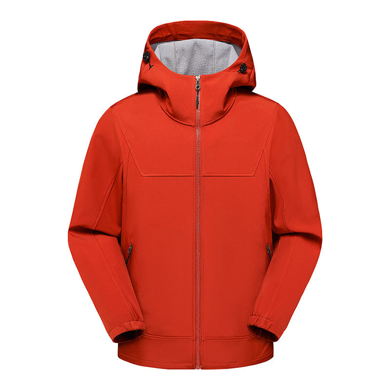 Men's technical multifunction jacket with adjustable hood collar and w ...