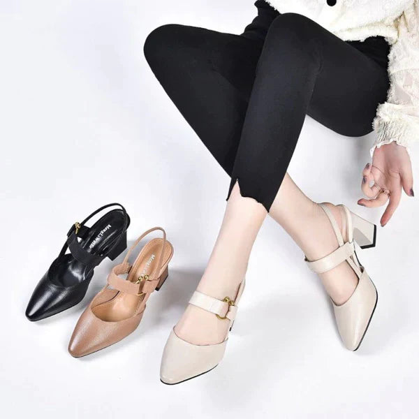 Ivyshape | Women's Bulky Heels Shoes Pointed