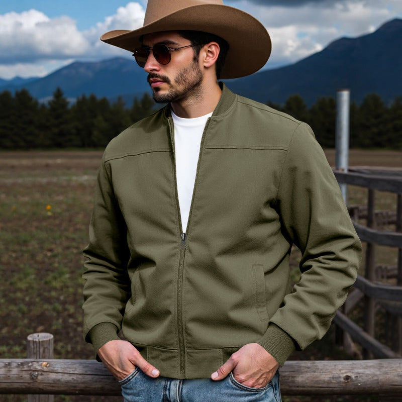 Men's flight jacket made of high-quality suede Ivyshape