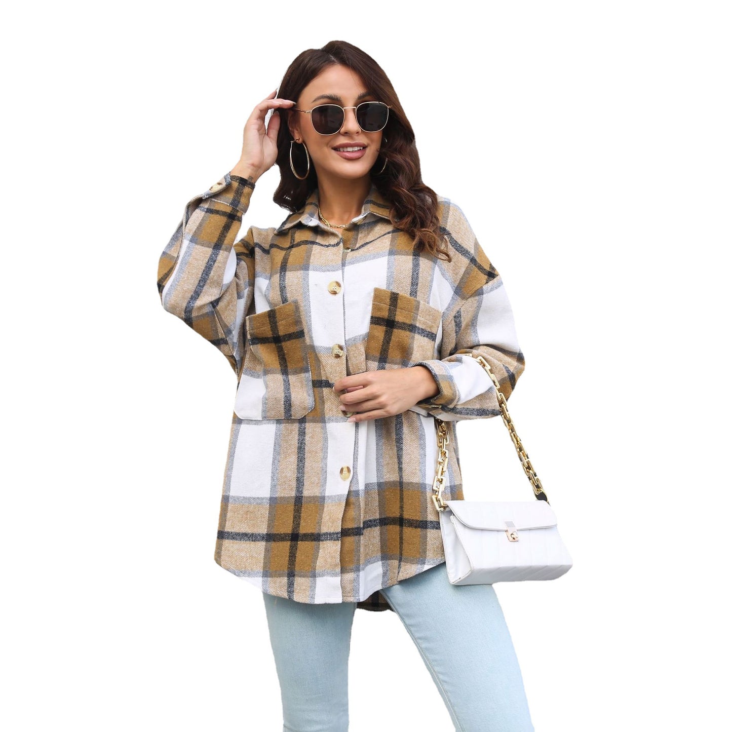 Women's Checked Shirt Blouse Ivyshape