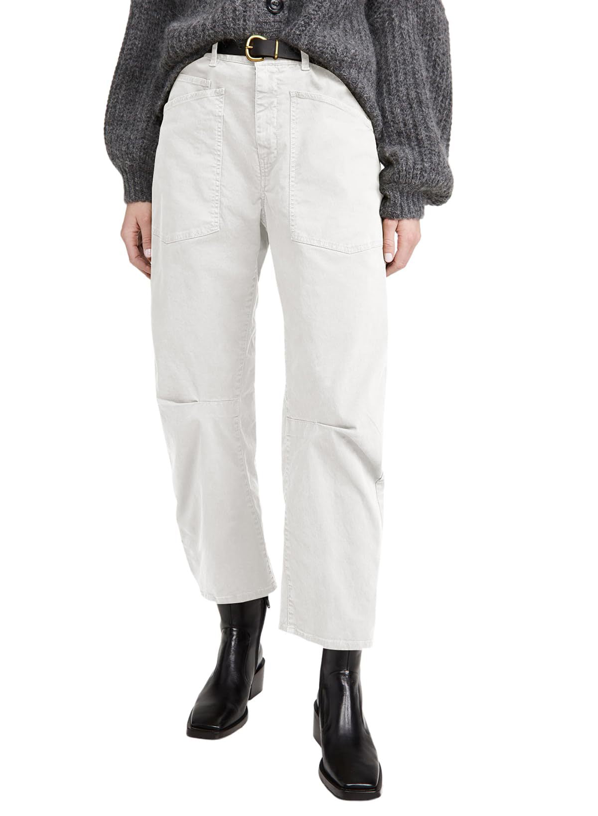 Ladies Baggy Jeans in casual workwear style Ivyshape