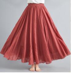 Women's Maxi Skirt with Flowing Hem and Elastic Waistband Ivyshape