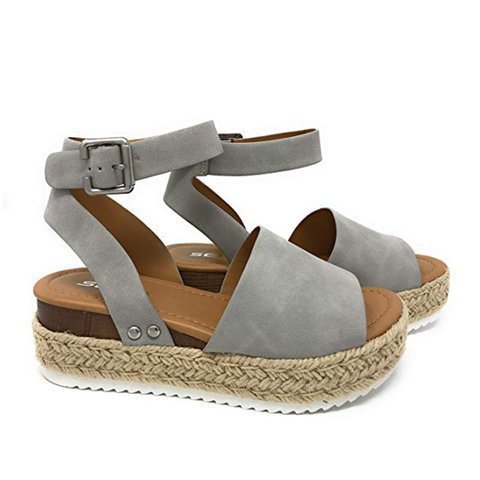 Women's espadrille sandals with adjustable strap and cushioned sole Ivyshape