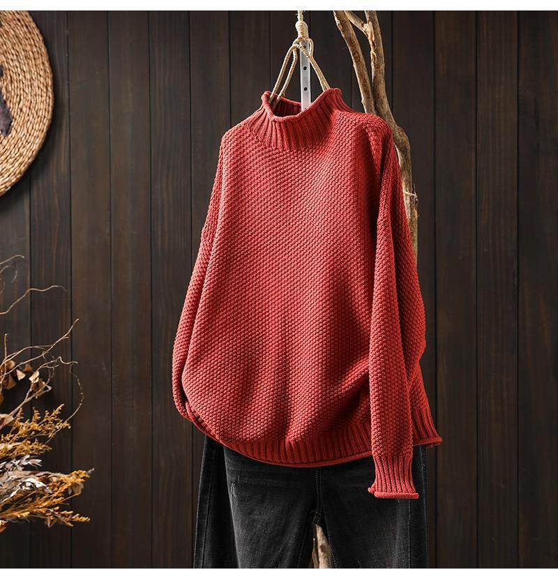 Ivyshape | Retro Half High Collar Sweater