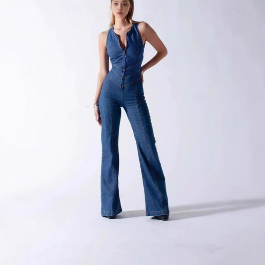 Women's Denim Jumpsuit in classic design with tailored fit Ivyshape