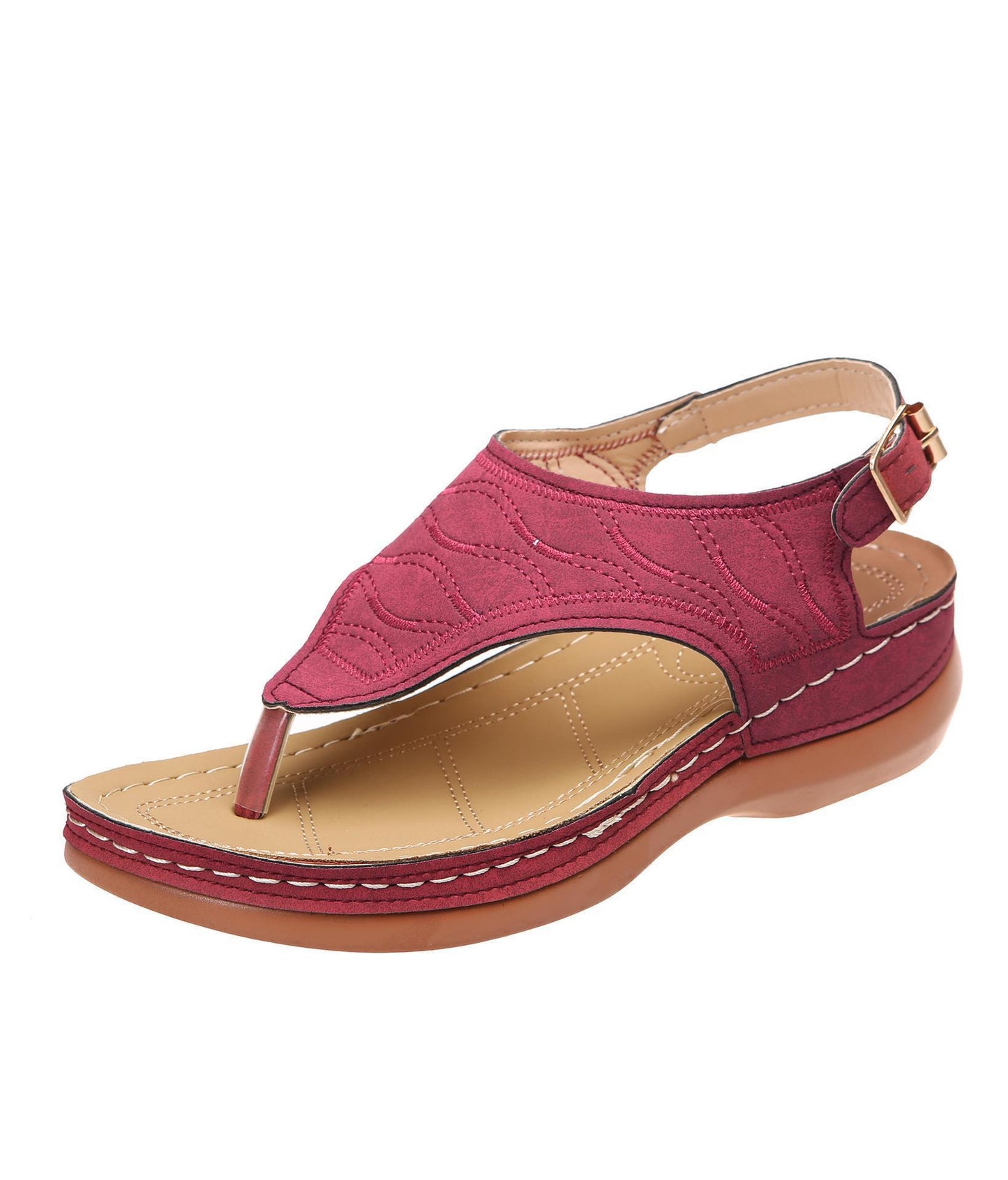 Ladies Comfortable Thong Sandals with Adjustable Strap and Soft Footbed Ivyshape