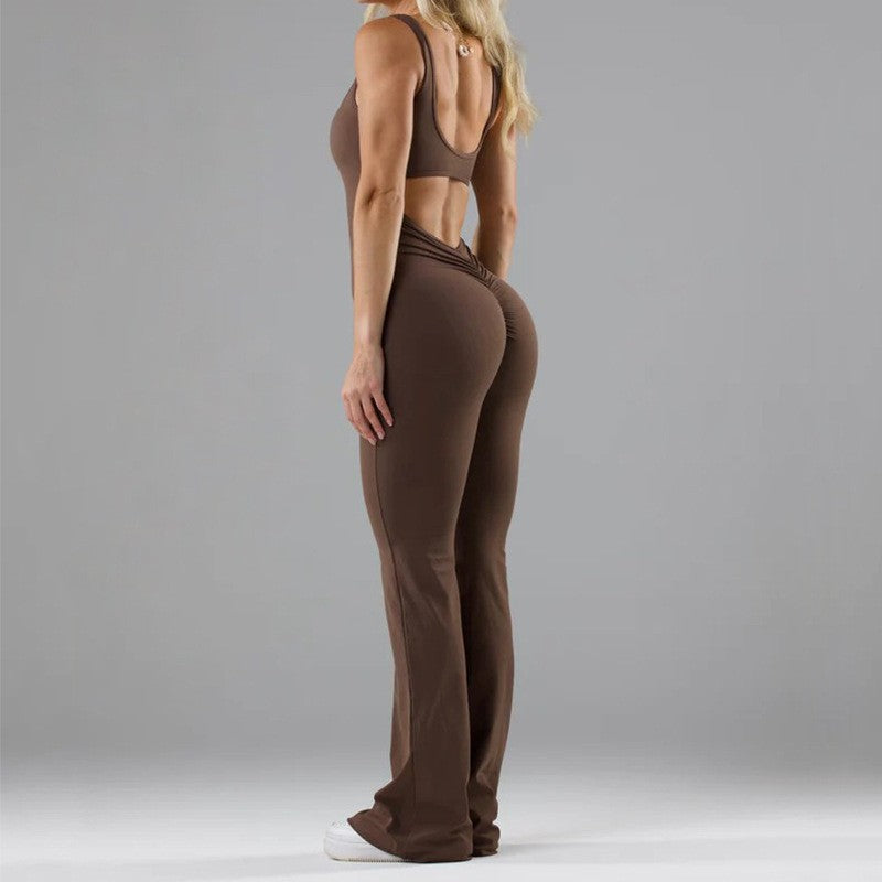 Women's fitness jumpsuit with wide leg and elegant cut Ivyshape