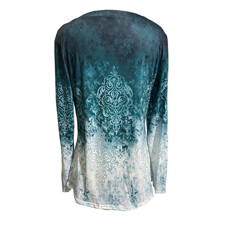 Ivyshape | Printed Loose Sweater Top