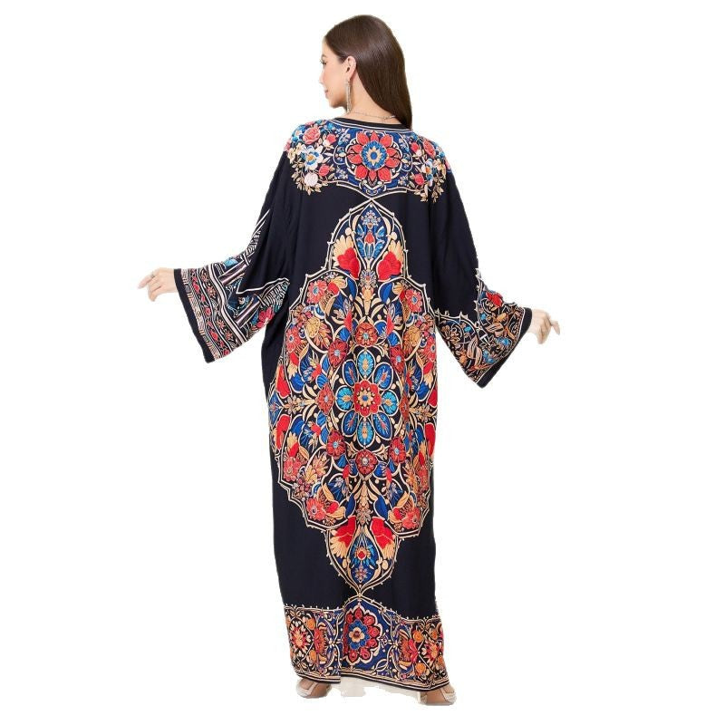 Women Exquisite Embroidered Kaftan Robe Ivyshape
