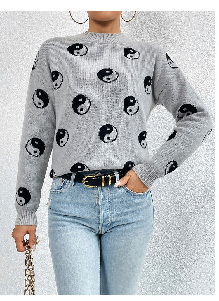 IvyShape | Skull Print Sweater