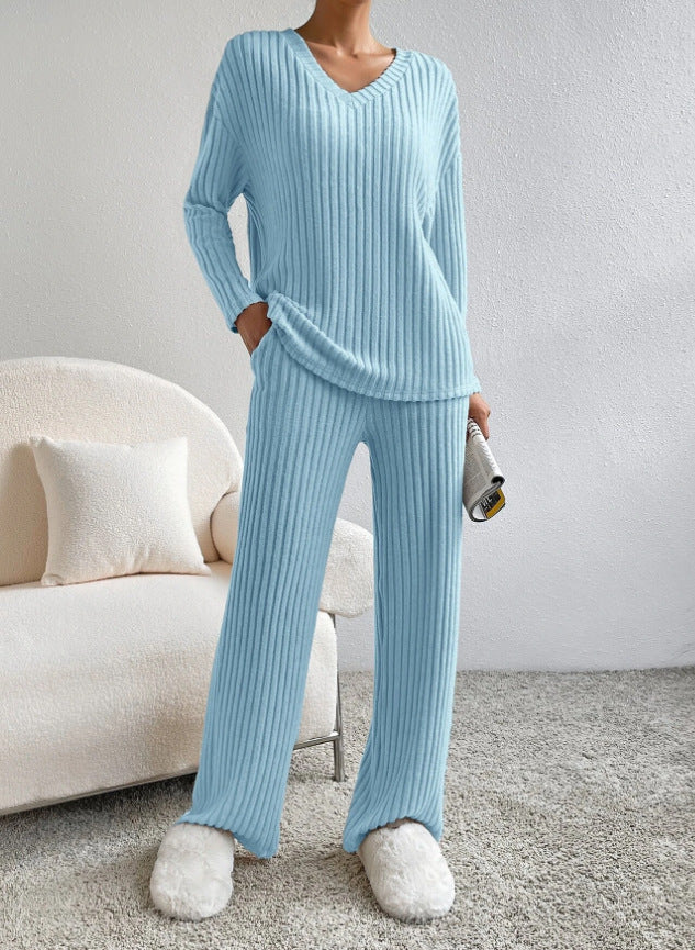 Women Comfortable and Stylish Lounge Set with Ribbed Texture Ivyshape