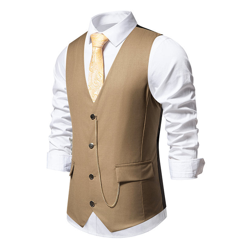 Men's elegant suit vest in classic-modern style with practical pockets Ivyshape
