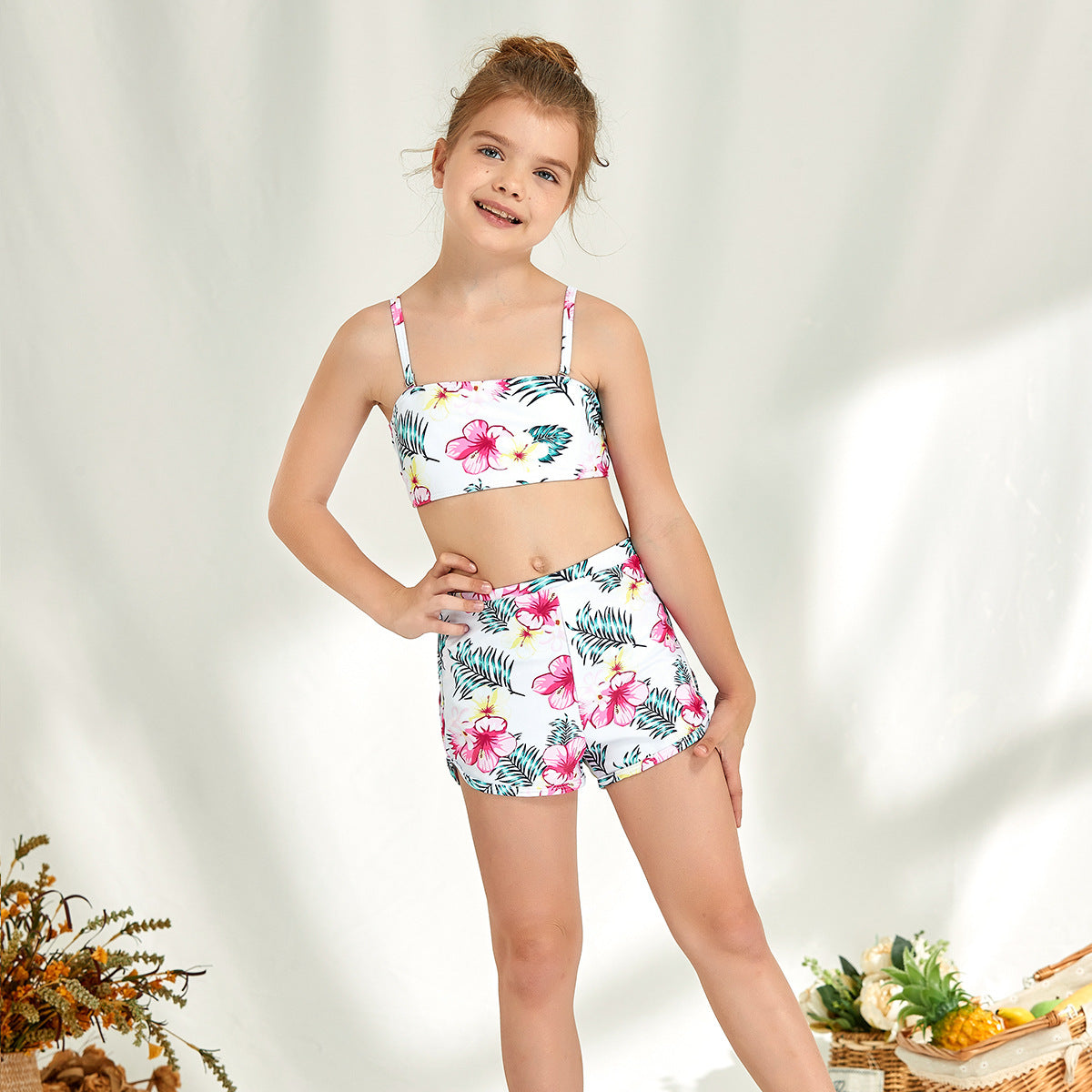 Women's bikini set with floral sunflower design and high-cut waist Ivyshape