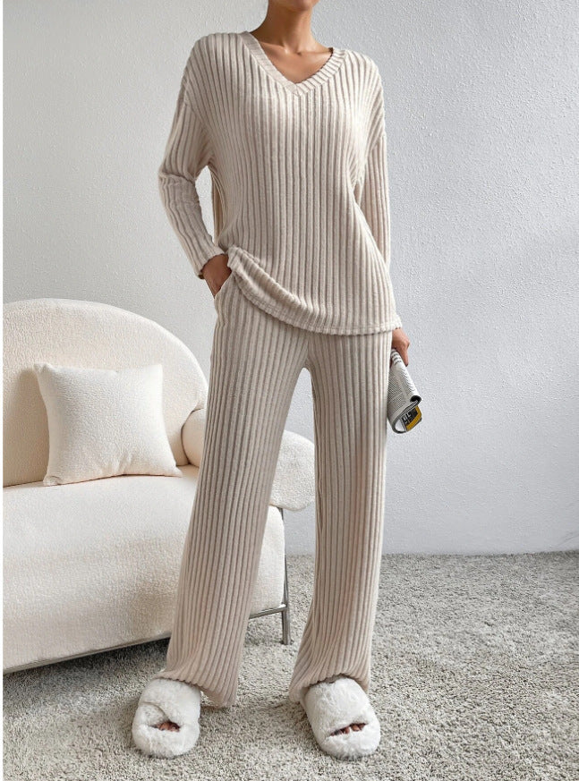 Women Comfortable and Stylish Lounge Set with Ribbed Texture Ivyshape