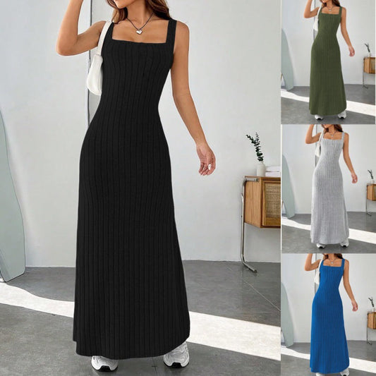 IvyShape | Casual Spaghetti Strap Style Long Dress for Women