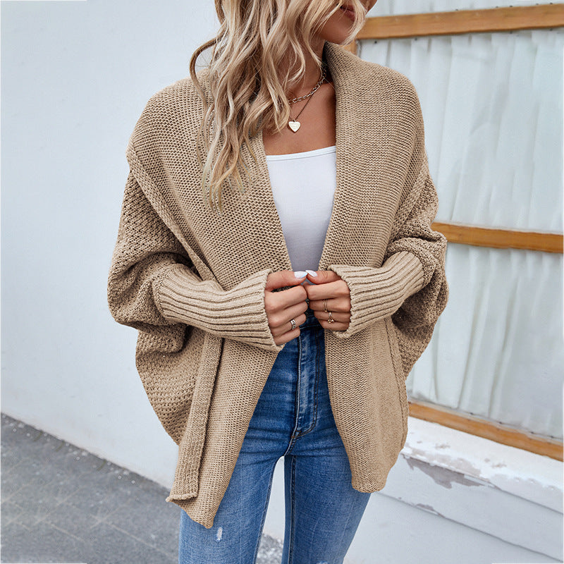 Women's cardigan with open cut and voluminous sleeves Ivyshape
