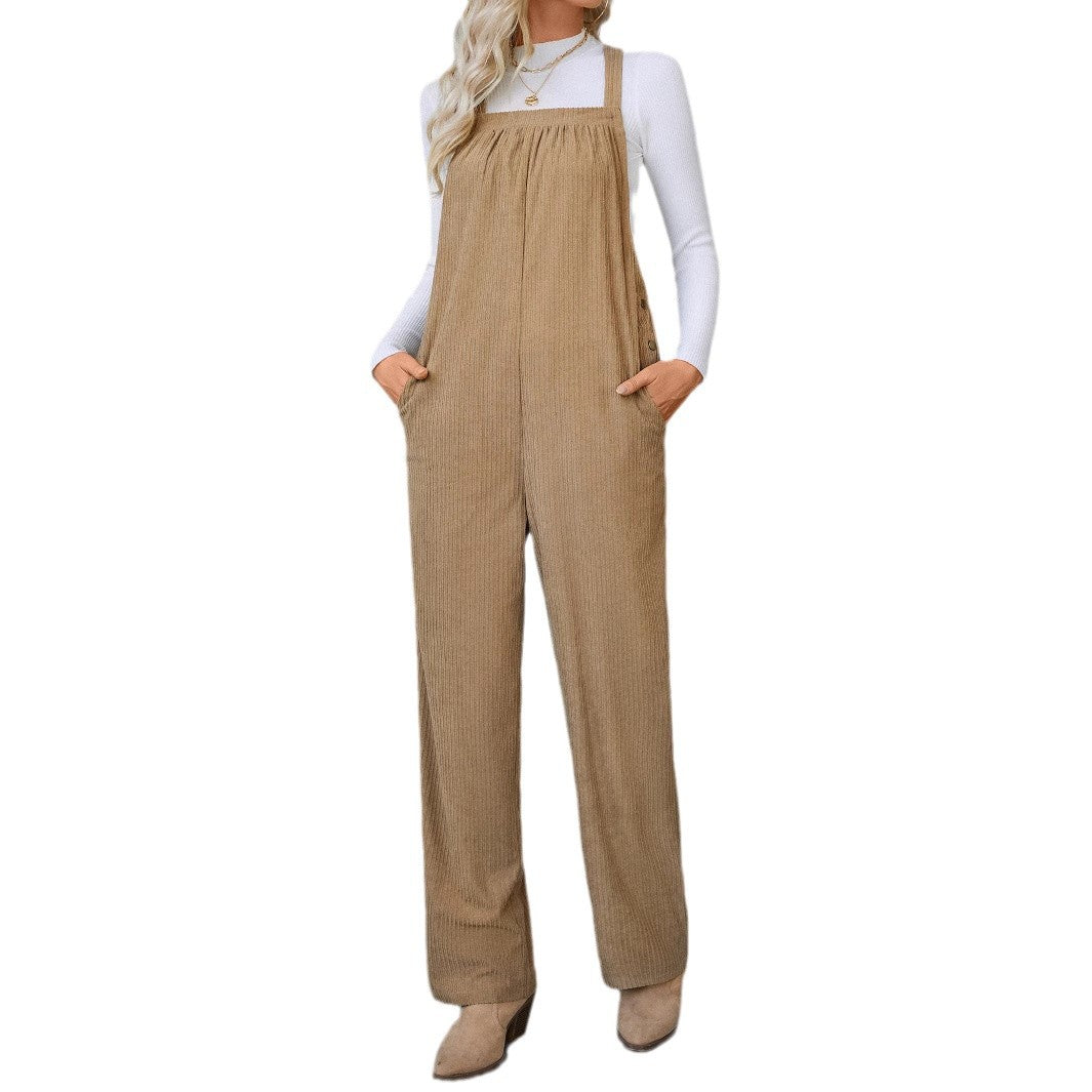 IvyShape | Relaxed Loose Solid Color Jumpsuit